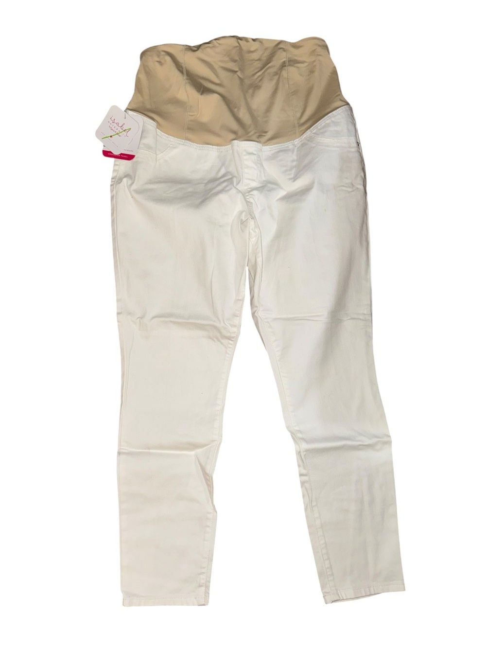 NWT Isabel Maternity White Skinny Jeans 14/32 Stretch Full Panel Denim